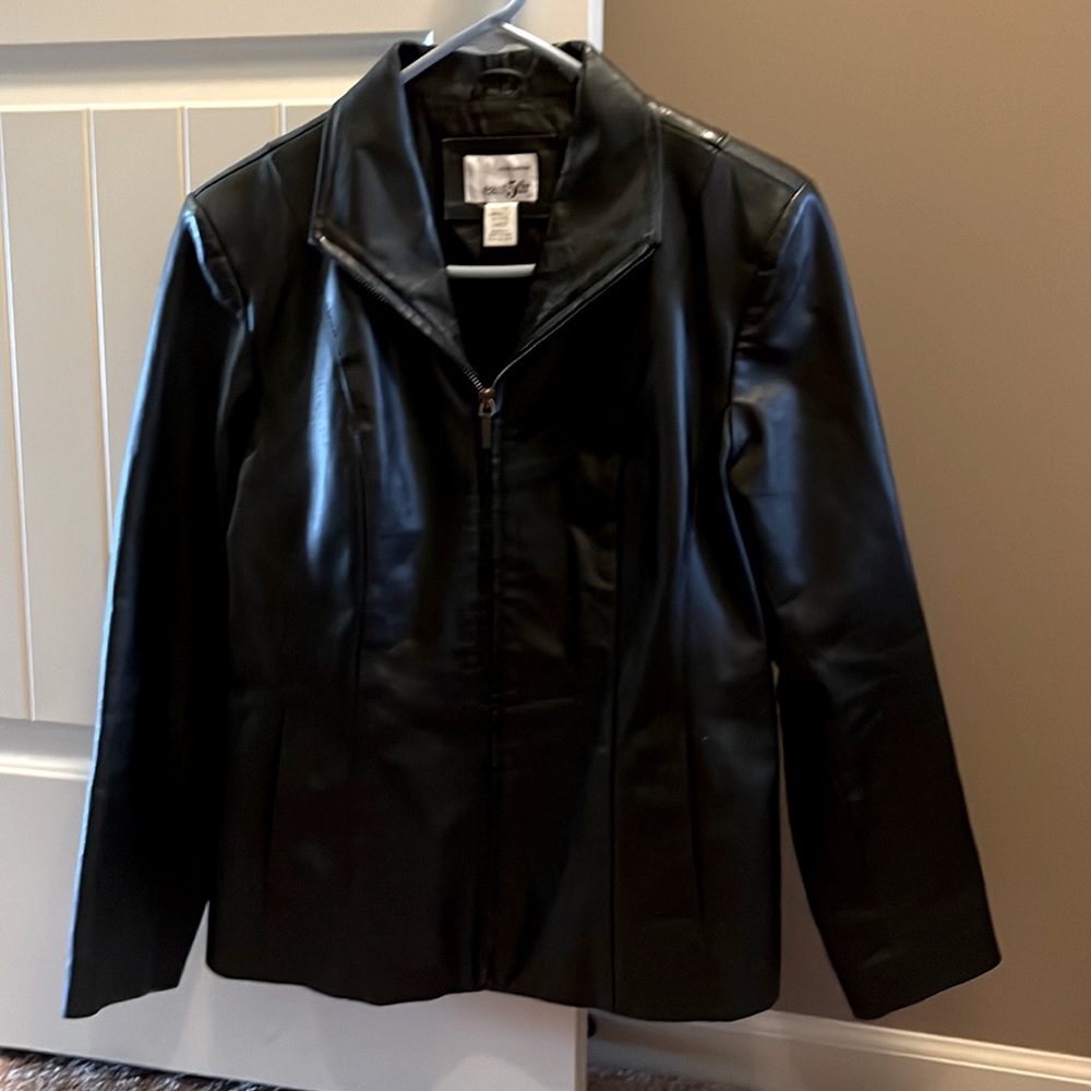 Genuine black leather jacket